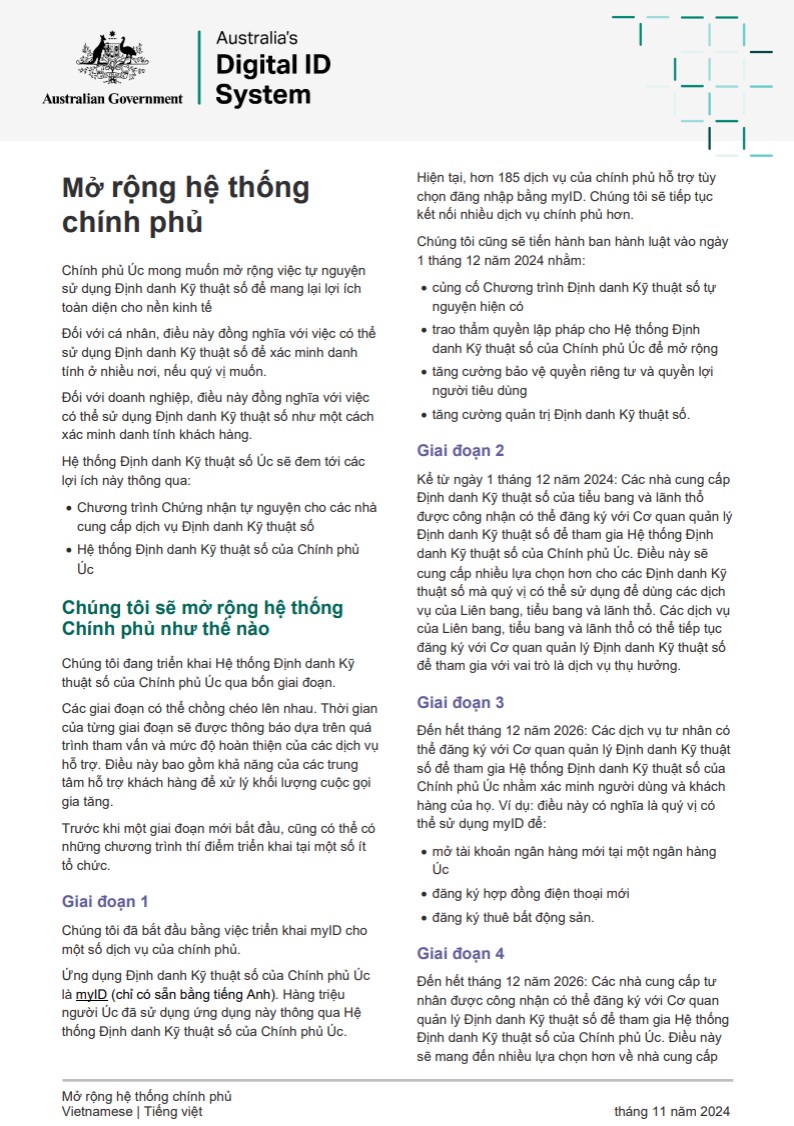 Expanding the government system Vietnamese factsheet