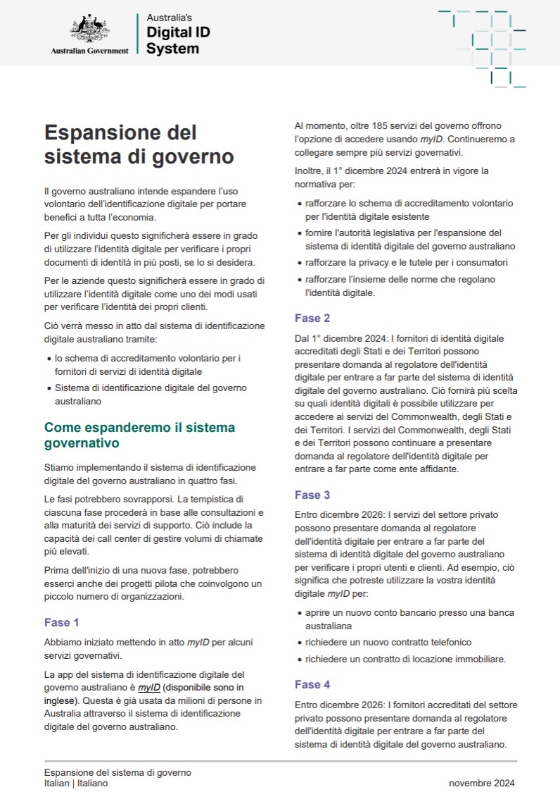 Expanding the government system Italian image