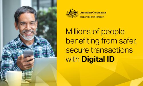 Tile that says millions of people benefiting from safer, secure transactions with Digital ID